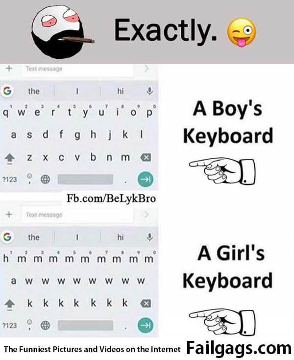 Exactly a Boys Keyboard Vs a Girls Keyboard Meme