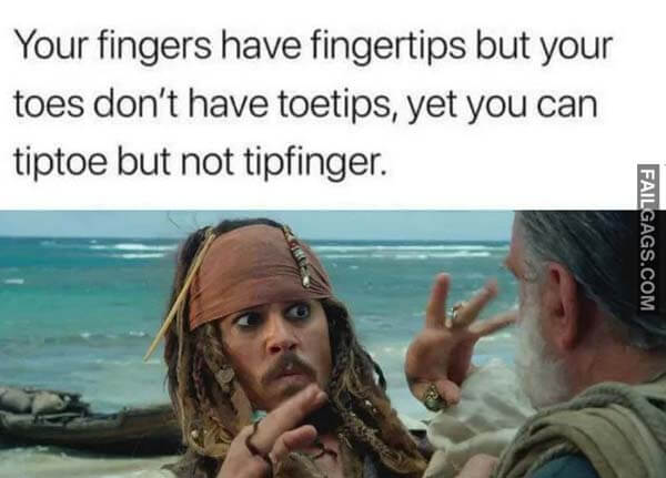 Your Fingers Have Fingertips But Your Toes Don't Have Toetips Yet You Can Tiptoe But Not Tipfinger Meme