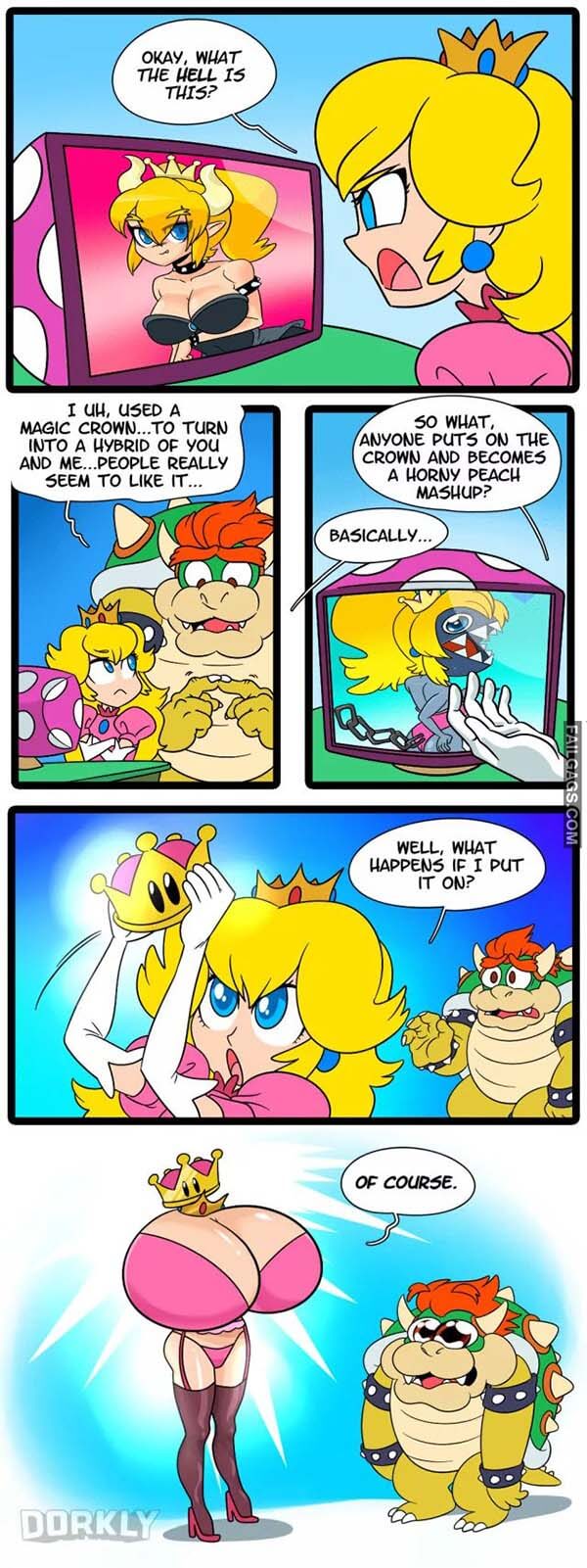 Okay What The Hell Is This? I Used A Magic Crown To Turn Into A Hybrid Of You And Me People Really Seem To Like It So What Anyone Puts On The Crown And Becomes A Horny Peach Mashup? Basically Week What Happens If I Put It On Of Course Meme