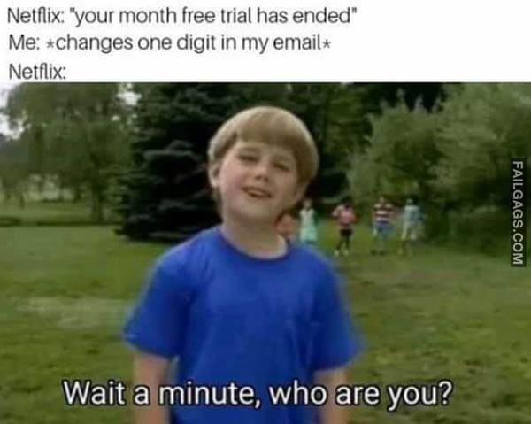Netflix Your Month Free Trial Has Ended Me Changes One Digit In My Email Netflix Wait A Minute, Who Are You Meme
