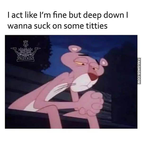 I Act Like I'm Fine but Deep Down I Wanna Suck on Some Titties Meme