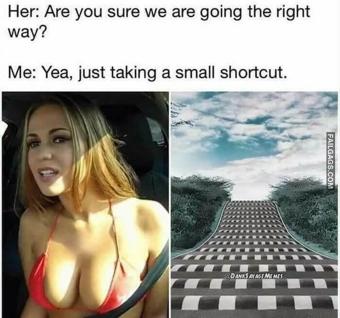 Her Are You Sure We Are Going the Right Way Me Yea Just Taking a Small Shortcut Memes