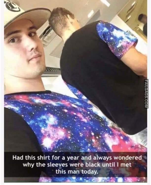 Had This Shirt for a Year and Always Wondered Why the Sleeves Were Black Until I Met This Man Today Memes