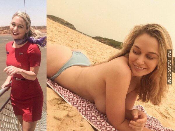 Sexy Flight Attendants with big boobs 16