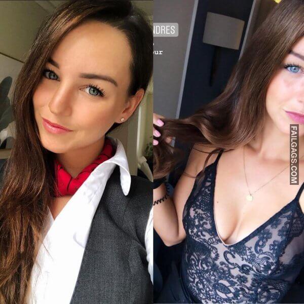 Sexy Flight Attendants with big boobs 18