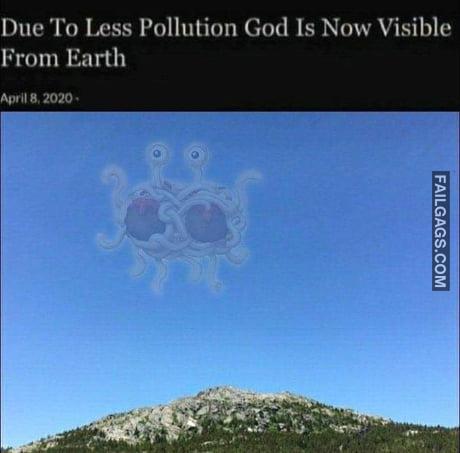 Due to Less Pollution God is Now Visible From Earth Memes