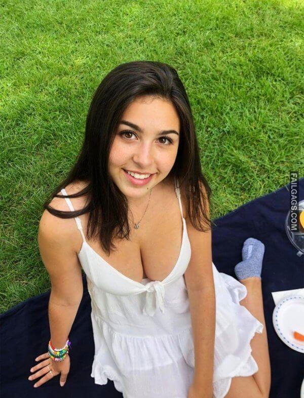 cute teen babe with big tits in sundress 15