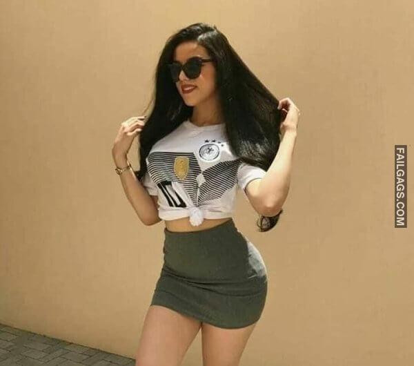 Hot female football fans with sexy body 1