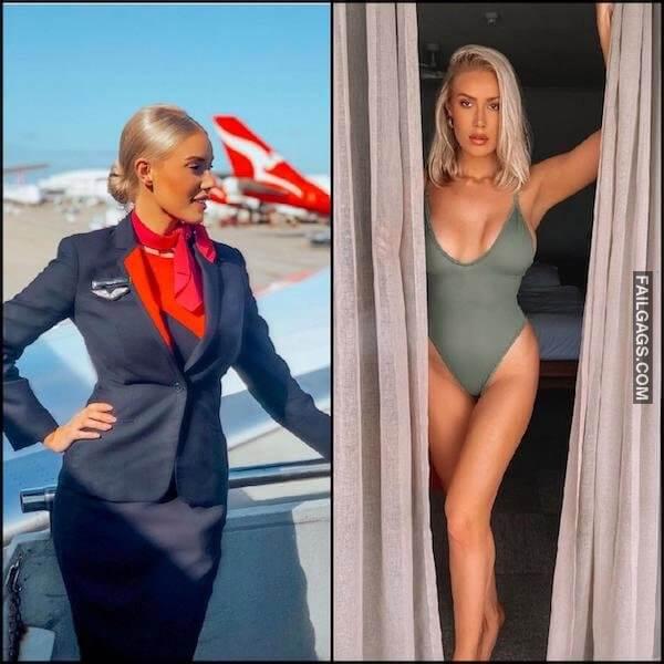 Hot Flight Attendants Showing Perfect Body 11