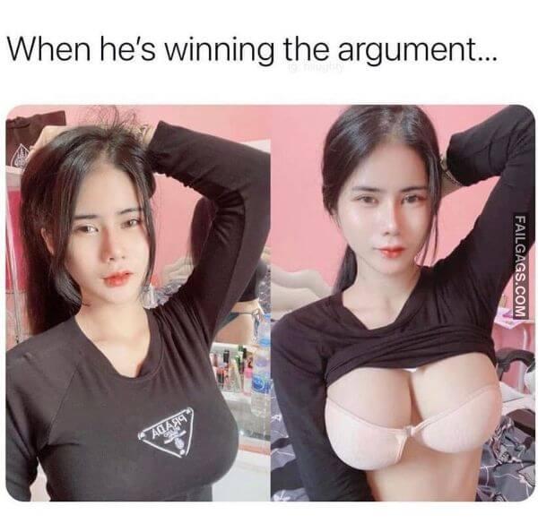 When hes winning the argument