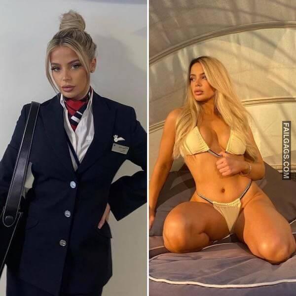 Hot Flight Attendants Showing Sexy Figure 10