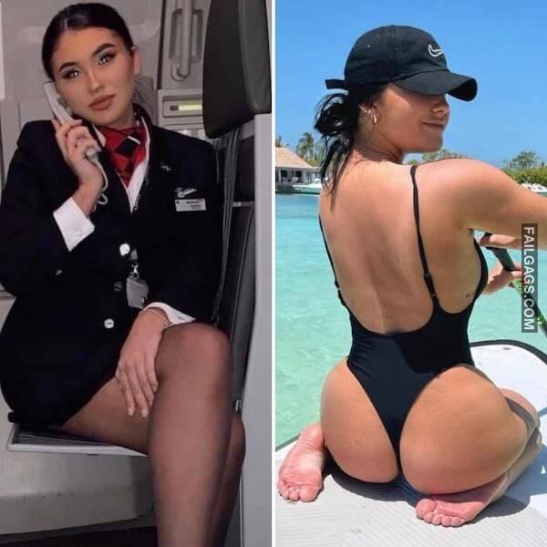 Hot Flight Attendants Showing Sexy Figure 12