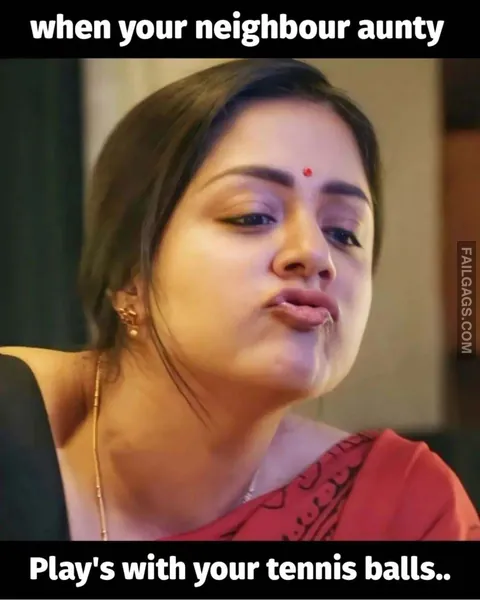 When Your Neighbour Aunty Plays With Your Tennis Balls.. Adult Indian Meme